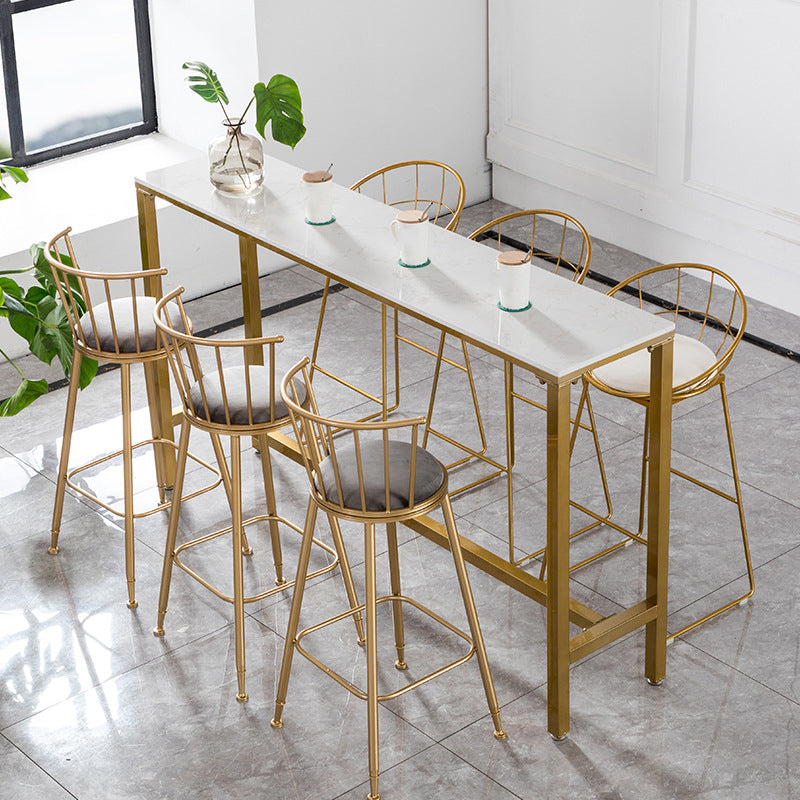 Glam 1/2/4/7-delige bartafelset Rechthoekige bartafel met metalen hoge krukken