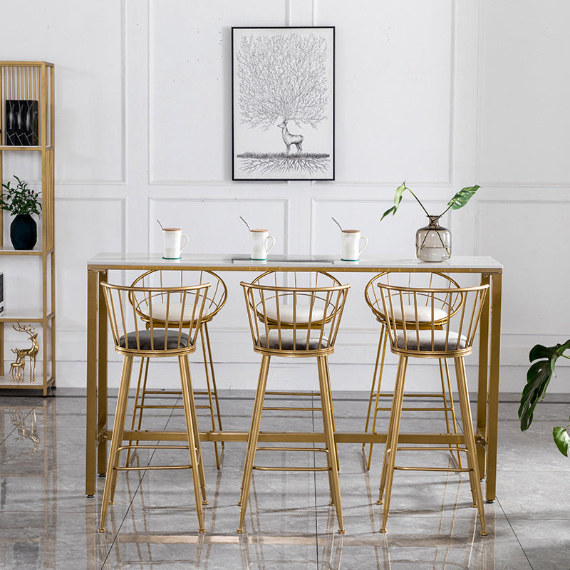 Glam 1/2/4/7-delige bartafelset Rechthoekige bartafel met metalen hoge krukken