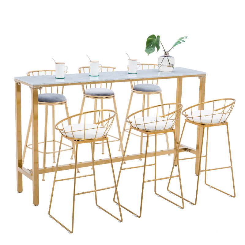 Glam 1/2/4/7-delige bartafelset Rechthoekige bartafel met metalen hoge krukken
