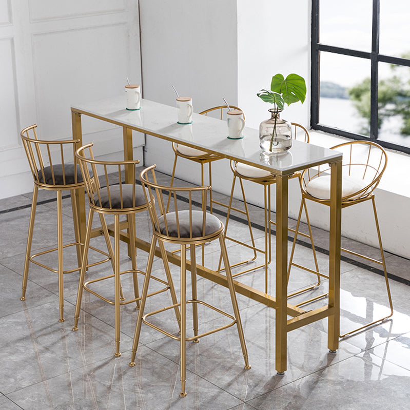 Glam 1/2/4/7-delige bartafelset Rechthoekige bartafel met metalen hoge krukken