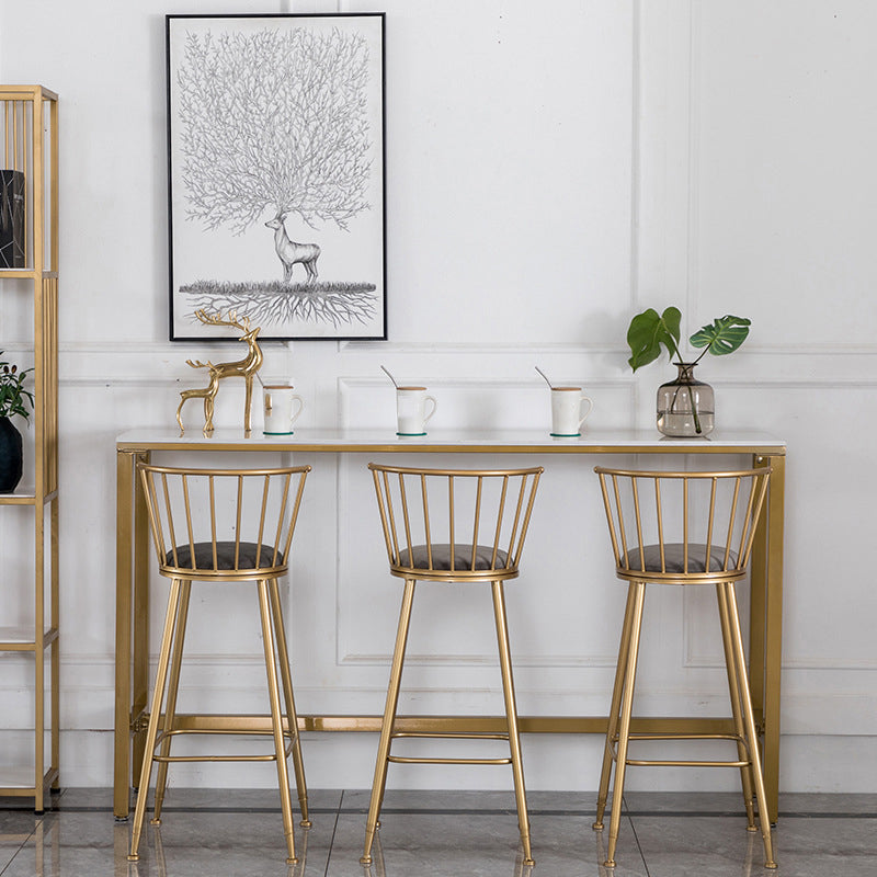 Glam 1/2/4/7-delige bartafelset Rechthoekige bartafel met metalen hoge krukken