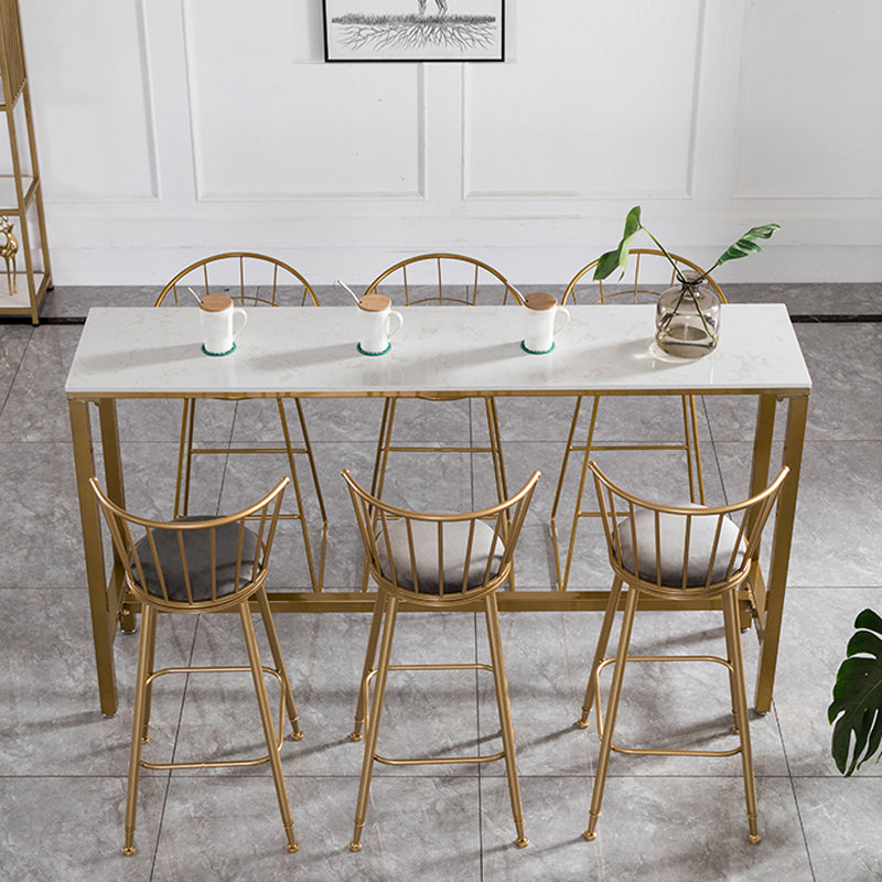 Glam 1/2/4/7-delige bartafelset Rechthoekige bartafel met metalen hoge krukken