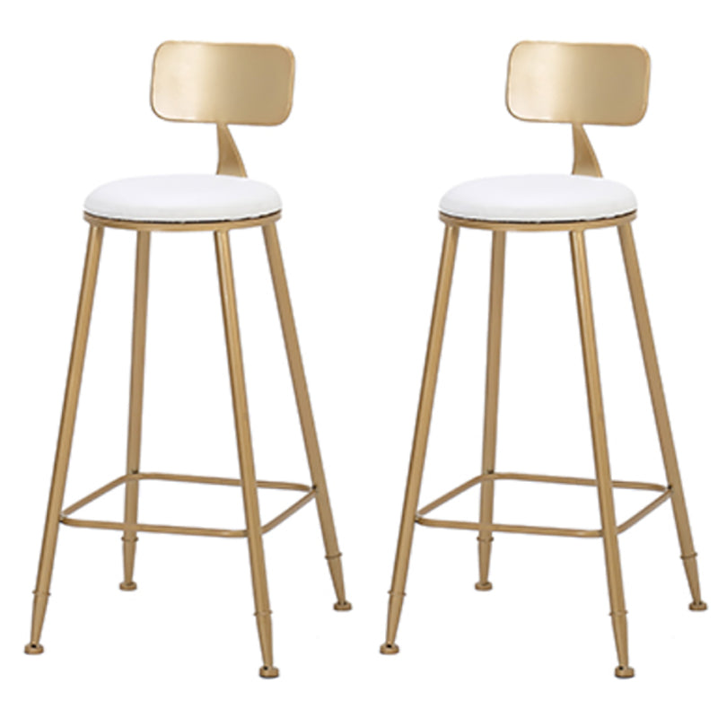 Glam Indoor 1/2/3/4/9 Pub Dining Set Pieces Rectangle White Marble Bistro Set White 30"H Stools (Set of 2) Clearhalo 'Bar Furniture' 'furn' 'furn_home_bar_bar_sets' 'Furniture' 'Home Bars & Bar Sets' 'home_bar_bar_sets' 'Kitchen & Dining Furniture' 5899532