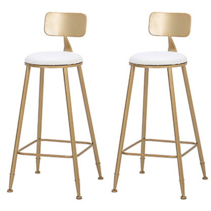 Glam Indoor 1/2/3/4/9 Pub Dining Set Pieces Rectangle White Marble Bistro Set White 30"H Stools (Set of 2) Clearhalo 'Bar Furniture' 'furn' 'furn_home_bar_bar_sets' 'Furniture' 'Home Bars & Bar Sets' 'home_bar_bar_sets' 'Kitchen & Dining Furniture' 5899532