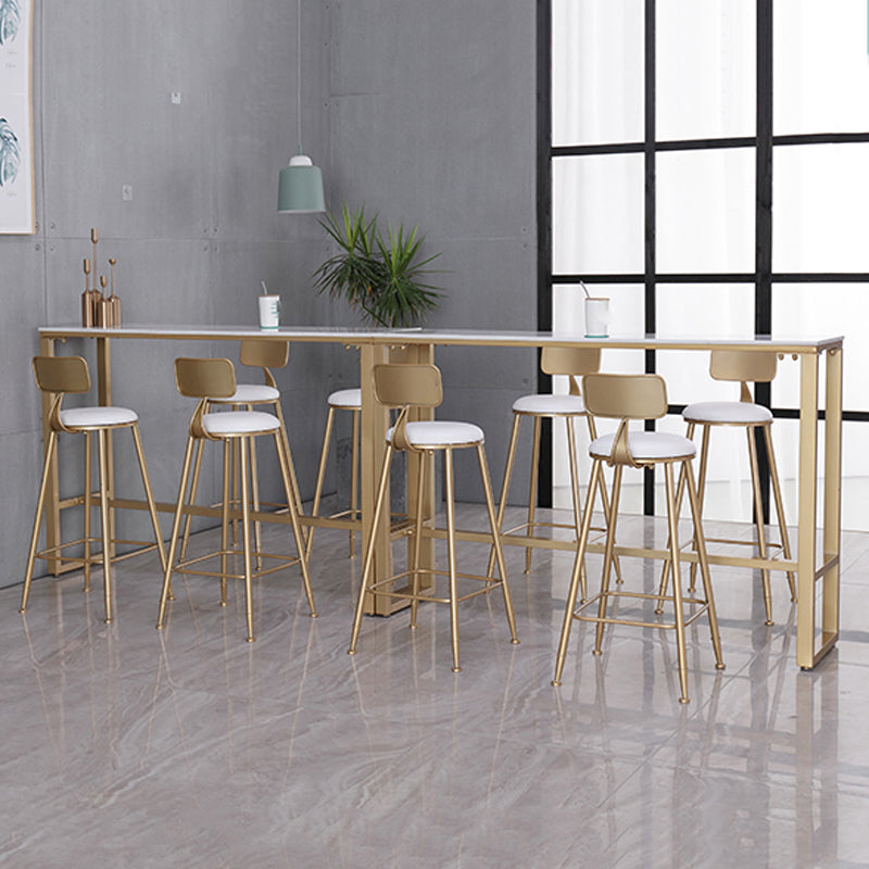 Glam Indoor 1/2/3/4/9 Pub Dining Set Pieces Rectangle White Marble Bistro Set Clearhalo 'Bar Furniture' 'furn' 'furn_home_bar_bar_sets' 'Furniture' 'Home Bars & Bar Sets' 'home_bar_bar_sets' 'Kitchen & Dining Furniture' 5899544