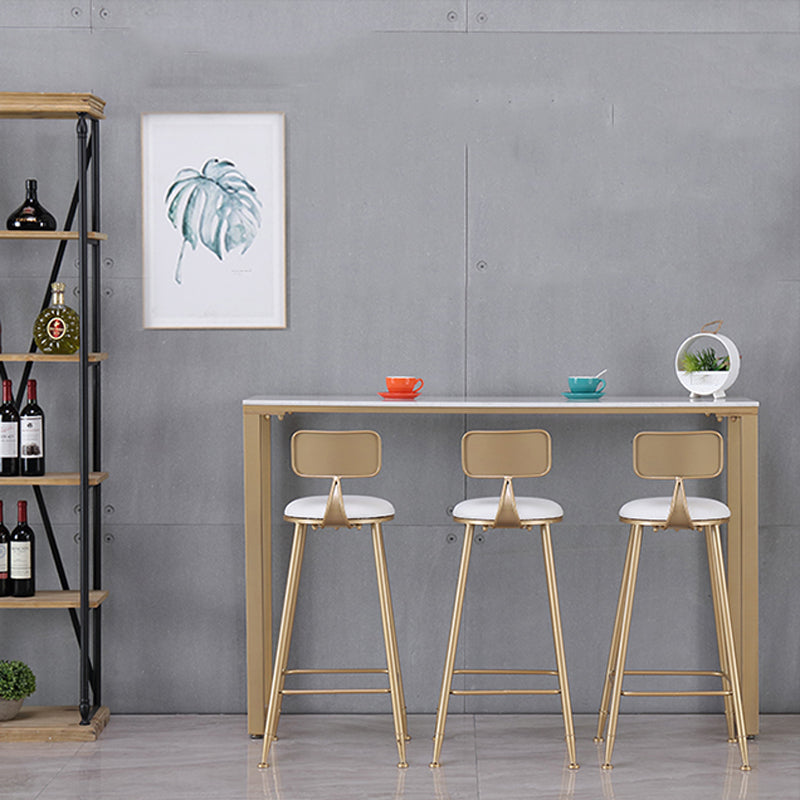 Glam Indoor 1/2/3/4/9 Pub Dining Set Pieces Rectangle White Marble Bistro Set Clearhalo 'Bar Furniture' 'furn' 'furn_home_bar_bar_sets' 'Furniture' 'Home Bars & Bar Sets' 'home_bar_bar_sets' 'Kitchen & Dining Furniture' 5899546