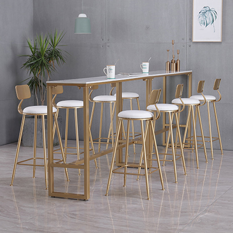 Glam Indoor 1/2/3/4/9 Pub Dining Set Pieces Rectangle White Marble Bistro Set Clearhalo 'Bar Furniture' 'furn' 'furn_home_bar_bar_sets' 'Furniture' 'Home Bars & Bar Sets' 'home_bar_bar_sets' 'Kitchen & Dining Furniture' 5899547