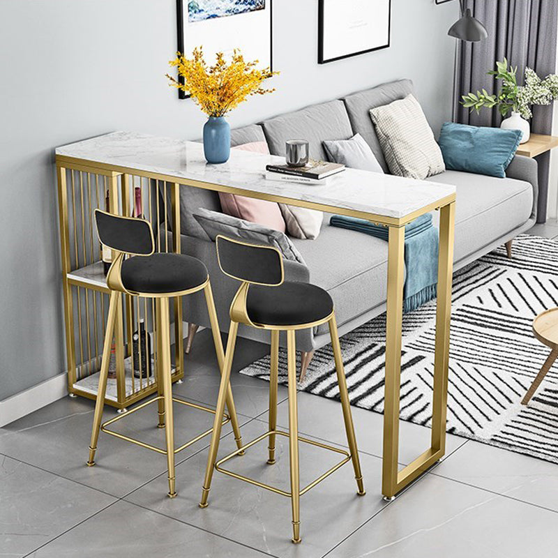 Glam Juego de mesa de bar de 1/3 piezas, mesa rectangular de piedra con taburetes para sala de estar
