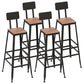 Modern Table Set 1/4/5 Pieces Bar Rectangle Bar Table with Metal High Stools for Kitchen Brown 30"H Stools (Set of 4) Clearhalo 'Bar Furniture' 'furn' 'furn_home_bar_bar_sets' 'Furniture' 'Home Bars & Bar Sets' 'home_bar_bar_sets' 'Kitchen & Dining Furniture' 5899608