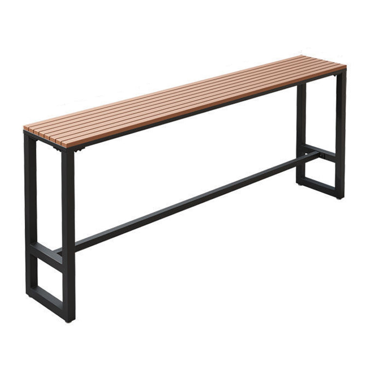 Modern Table Set 1/4/5 Pieces Bar Rectangle Bar Table with Metal High Stools for Kitchen Brown 79"L x 16"W Clearhalo 'Bar Furniture' 'furn' 'furn_home_bar_bar_sets' 'Furniture' 'Home Bars & Bar Sets' 'home_bar_bar_sets' 'Kitchen & Dining Furniture' 5899609