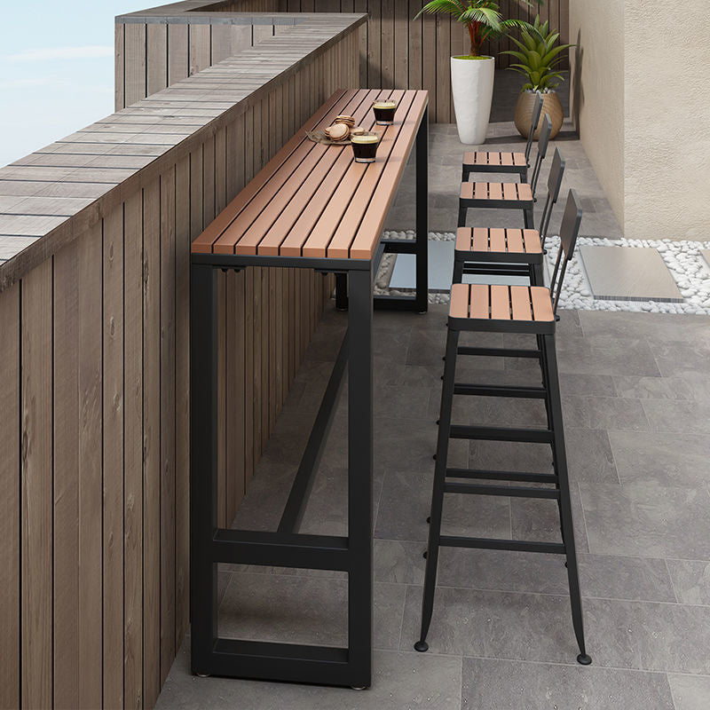 Modern Table Set 1/4/5 Pieces Bar Rectangle Bar Table with Metal High Stools for Kitchen Clearhalo 'Bar Furniture' 'furn' 'furn_home_bar_bar_sets' 'Furniture' 'Home Bars & Bar Sets' 'home_bar_bar_sets' 'Kitchen & Dining Furniture' 5899610