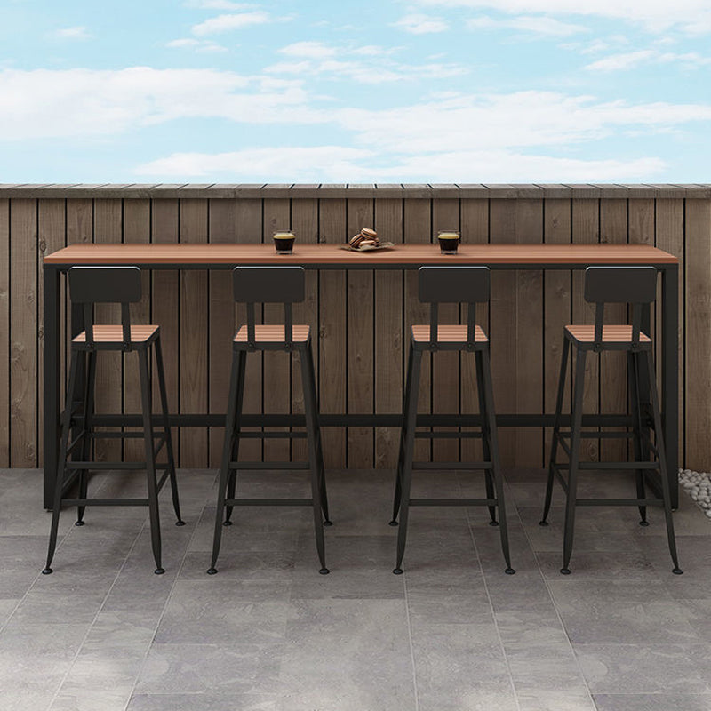 Modern Table Set 1/4/5 Pieces Bar Rectangle Bar Table with Metal High Stools for Kitchen Clearhalo 'Bar Furniture' 'furn' 'furn_home_bar_bar_sets' 'Furniture' 'Home Bars & Bar Sets' 'home_bar_bar_sets' 'Kitchen & Dining Furniture' 5899611