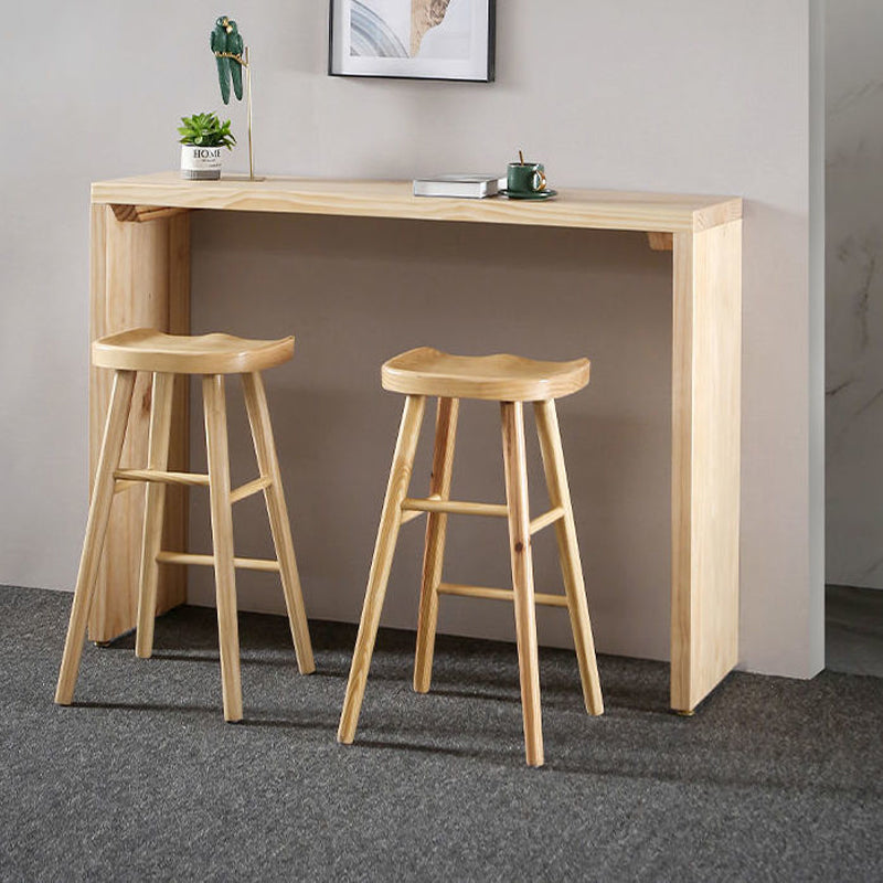 Modernes Bartisch-Set, 1/2/3-teilig, rechteckiger Bartisch mit hohen Holzhockern für die Küche