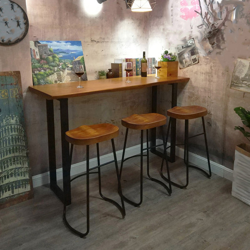 Mesa de pub de barra moderna de interior Juego de mesa 1/2/3/4/6 Piezas Mesa de pubs de madera maciza en natural