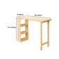 Modern Bar Table Set 1/2/3 Pieces Rectangle Bar Table with Wooden High Stools for Home