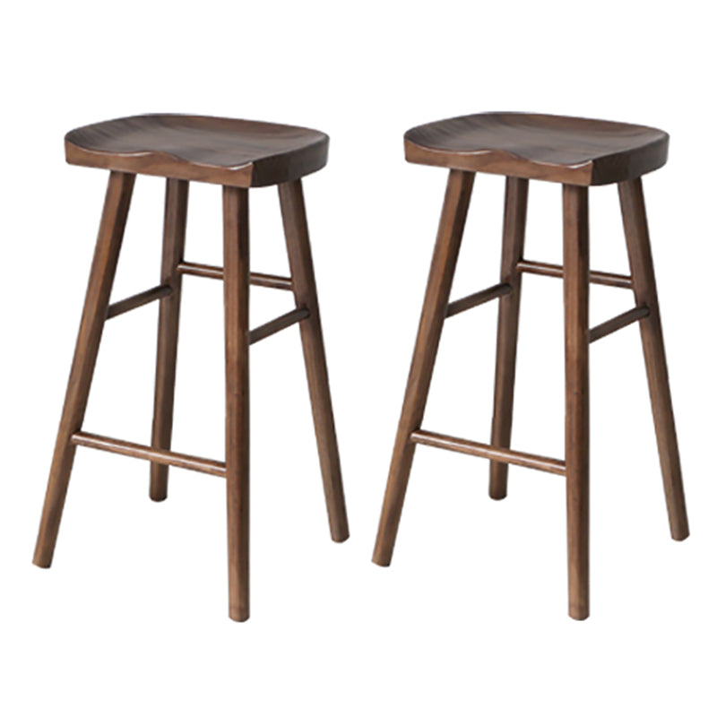 Industrial 1/2/4/5 Pieces Bar Table Set Rectangle Bar Table with Wooden High Stools Brown 30"H Stools (Set of 2) Clearhalo 'Bar Furniture' 'furn' 'furn_home_bar_bar_sets' 'Furniture' 'Home Bars & Bar Sets' 'home_bar_bar_sets' 'Kitchen & Dining Furniture' 5899727