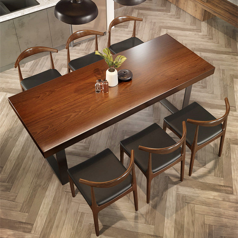 Modern 1/5/7 Pieces Dining Set Rectangle Pine Wood Dining Table for Kitchen Clearhalo 'Dining Room Sets' 'Dining Tables & Seating' 'dining_room_set' 'furn' 'furn_dining_room_set' 'Furniture' 'Kitchen & Dining Furniture' 5899791