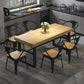 Modern Dining Set 1/2/3/5/7 Pieces Rectangle Pine Wood Dining Table for Dining Room 7 Pieces: Table, 6 Black Chairs Clearhalo 'Dining Room Sets' 'Dining Tables & Seating' 'dining_room_set' 'furn' 'furn_dining_room_set' 'Furniture' 'Kitchen & Dining Furniture' 5899802