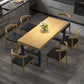 Modern Dining Set 1/2/3/5/7 Pieces Rectangle Pine Wood Dining Table for Dining Room 7 Pieces: Table, 6 Wood Chairs Clearhalo 'Dining Room Sets' 'Dining Tables & Seating' 'dining_room_set' 'furn' 'furn_dining_room_set' 'Furniture' 'Kitchen & Dining Furniture' 5899806