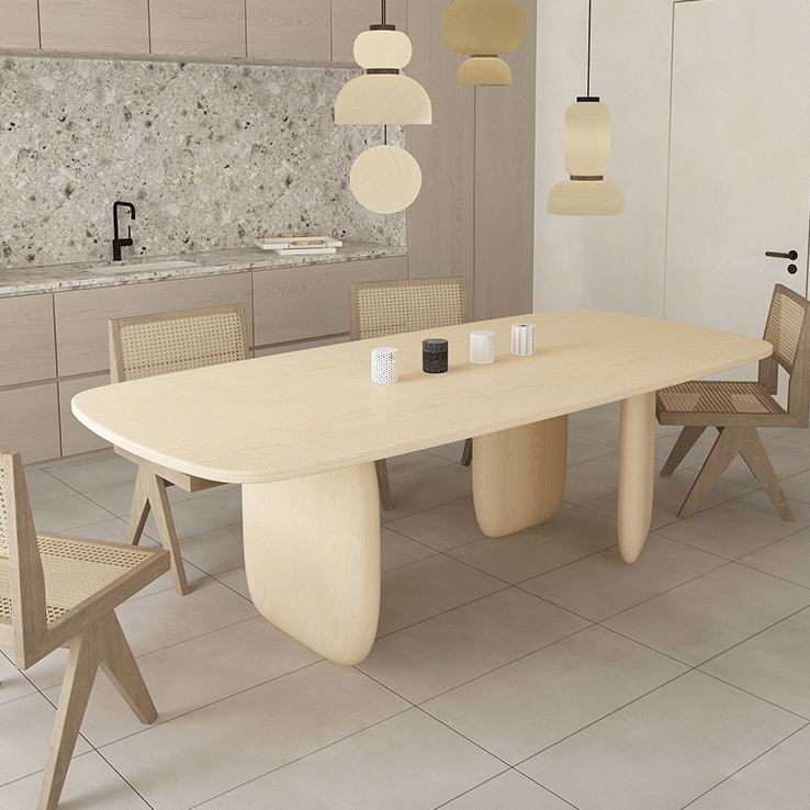 Modern 1/2/4/5 Pieces Dining Set Rectangle Pine Wood Dining Table for Dining Room Kitchen Clearhalo 'Dining Room Sets' 'Dining Tables & Seating' 'dining_room_set' 'furn' 'furn_dining_room_set' 'Furniture' 'Kitchen & Dining Furniture' 5899830