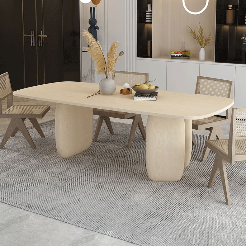 Modern 1/2/4/5 Pieces Dining Set Rectangle Pine Wood Dining Table for Dining Room Kitchen Clearhalo 'Dining Room Sets' 'Dining Tables & Seating' 'dining_room_set' 'furn' 'furn_dining_room_set' 'Furniture' 'Kitchen & Dining Furniture' 5899835