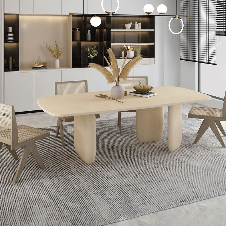 Modern 1/2/4/5 Pieces Dining Set Rectangle Pine Wood Dining Table for Dining Room Kitchen Clearhalo 'Dining Room Sets' 'Dining Tables & Seating' 'dining_room_set' 'furn' 'furn_dining_room_set' 'Furniture' 'Kitchen & Dining Furniture' 5899836