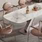 Nordic 1/4/5/7 Pieces Rectangle Dining Set Sintered Stone Top Dinette Table Set Clearhalo 'Dining Room Sets' 'Dining Tables & Seating' 'dining_room_set' 'furn' 'furn_dining_room_set' 'Furniture' 'Kitchen & Dining Furniture' 5899889