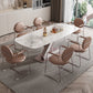Nordic 1/4/5/7 Pieces Rectangle Dining Set Sintered Stone Top Dinette Table Set Clearhalo 'Dining Room Sets' 'Dining Tables & Seating' 'dining_room_set' 'furn' 'furn_dining_room_set' 'Furniture' 'Kitchen & Dining Furniture' 5899893