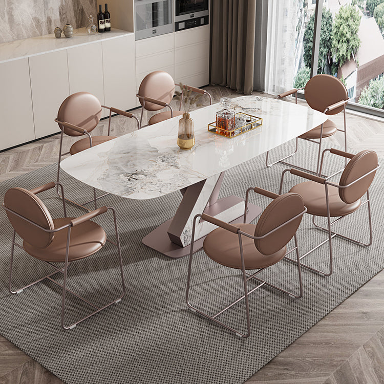 Nordic 1/4/5/7 Pieces Rectangle Dining Set Sintered Stone Top Dinette Table Set Clearhalo 'Dining Room Sets' 'Dining Tables & Seating' 'dining_room_set' 'furn' 'furn_dining_room_set' 'Furniture' 'Kitchen & Dining Furniture' 5899893