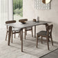Modern 1/4/5/6 Pieces Rectangle Dining Set Sintered Stone Top Solid Wood Table Set 4 Pieces: Table, 3 Chairs Clearhalo 'Dining Room Sets' 'Dining Tables & Seating' 'dining_room_set' 'furn' 'furn_dining_room_set' 'Furniture' 'Kitchen & Dining Furniture' 5899917