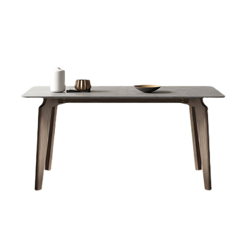 Modern 1/4/5/6 Pieces Rectangle Dining Set Sintered Stone Top Solid Wood Table Set Grey 71"L x 31"W Clearhalo 'Dining Room Sets' 'Dining Tables & Seating' 'dining_room_set' 'furn' 'furn_dining_room_set' 'Furniture' 'Kitchen & Dining Furniture' 5899920