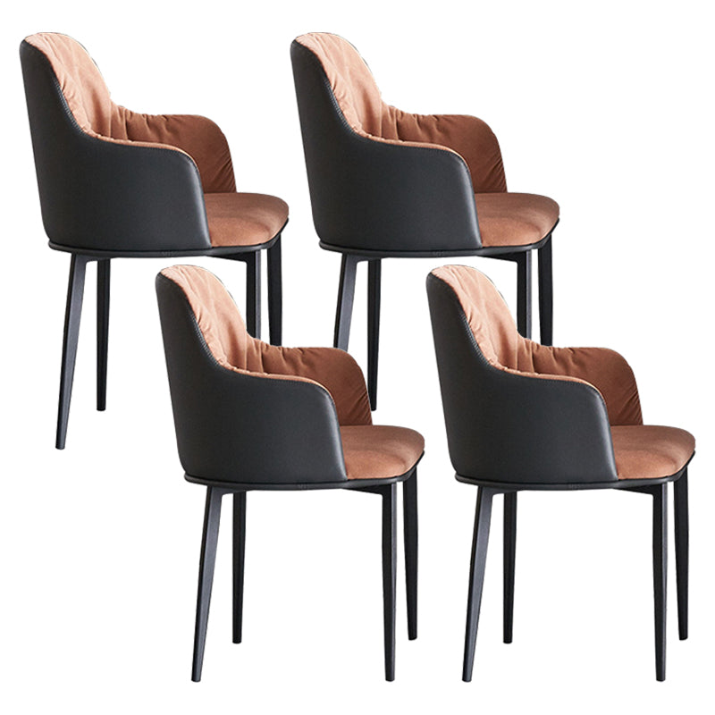Glam Sintered Stone Dining Set Rectangle 1/4/5/7 Pieces Dining Set 4 Orange Chairs Clearhalo 'Dining Room Sets' 'Dining Tables & Seating' 'dining_room_set' 'furn' 'furn_dining_room_set' 'Furniture' 'Kitchen & Dining Furniture' 5899935