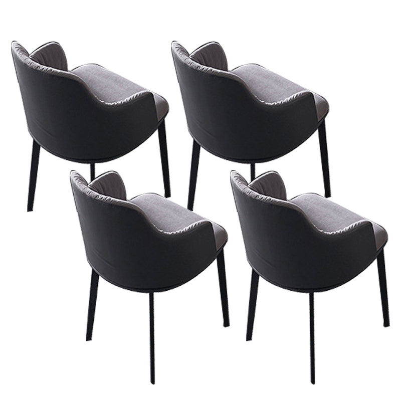 Glam Sintered Stone Dining Set Rectangle 1/4/5/7 Pieces Dining Set 4 Grey Chairs Clearhalo 'Dining Room Sets' 'Dining Tables & Seating' 'dining_room_set' 'furn' 'furn_dining_room_set' 'Furniture' 'Kitchen & Dining Furniture' 5899936