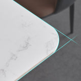 Glam Sintered Stone Dining Set Rectangle 1/4/5/7 Pieces Dining Set Clearhalo 'Dining Room Sets' 'Dining Tables & Seating' 'dining_room_set' 'furn' 'furn_dining_room_set' 'Furniture' 'Kitchen & Dining Furniture' 5899943