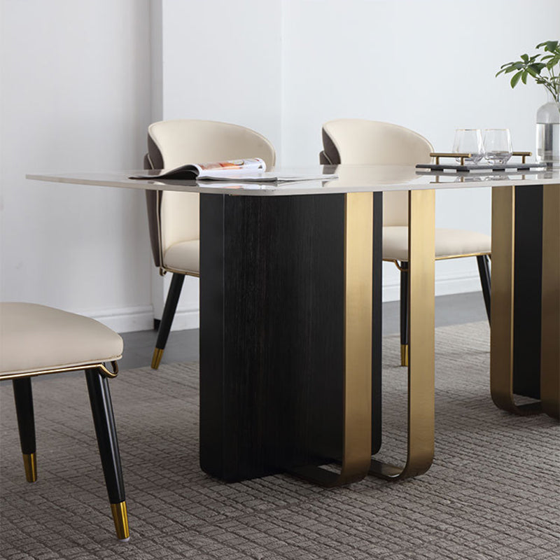 Designer Style Rectangle Dining Set 1/2/5/7 Pieces Sintered Stone Top Dinette Table Set