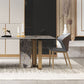 Luxuriöses rechteckiges Esszimmer-Set, 1/2/3/5/6/7/9-teilig, Esstisch-Set mit gesinterter Steinplatte