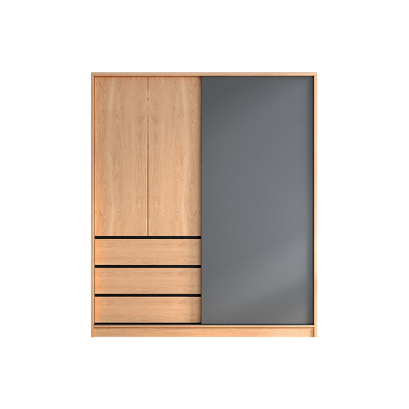 Engineered Wood Wardrobe Cabinet With Drawer Modern Wardrobe Armoire 47"L x 24"W x 83"H Armoires & Wardrobes Clearhalo 'Armoires & Wardrobes' 'armoires_wardrobes' 'Bedroom Furniture' 'furn' 'furn_armoires_wardrobes' 'Furniture' 5900063