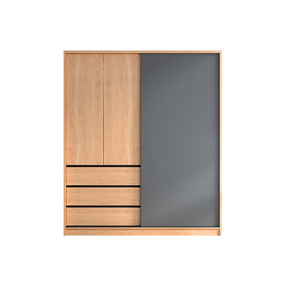 Engineered Wood Wardrobe Cabinet With Drawer Modern Wardrobe Armoire 47"L x 24"W x 83"H Armoires & Wardrobes Clearhalo 'Armoires & Wardrobes' 'armoires_wardrobes' 'Bedroom Furniture' 'furn' 'furn_armoires_wardrobes' 'Furniture' 5900063