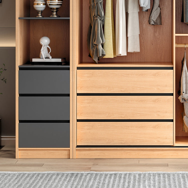 Engineered Wood Wardrobe Cabinet With Drawer Modern Wardrobe Armoire Clearhalo 'Armoires & Wardrobes' 'armoires_wardrobes' 'Bedroom Furniture' 'furn' 'furn_armoires_wardrobes' 'Furniture' 5900073