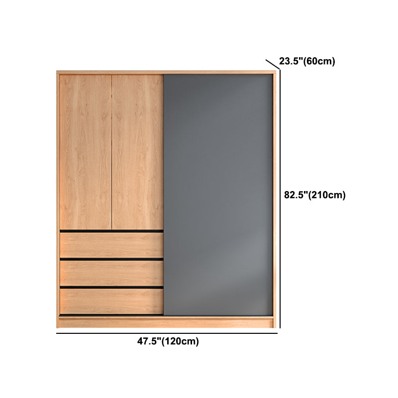 Engineered Wood Wardrobe Cabinet With Drawer Modern Wardrobe Armoire Clearhalo 'Armoires & Wardrobes' 'armoires_wardrobes' 'Bedroom Furniture' 'furn' 'furn_armoires_wardrobes' 'Furniture' 5900076