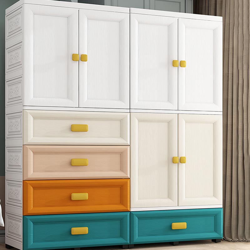 Modern Style Bathroom Wardrobe Plastic Wardrobe Closet with Legs Clearhalo 'Armoires & Wardrobes' 'armoires_wardrobes' 'Bedroom Furniture' 'furn' 'furn_armoires_wardrobes' 'Furniture' 5900084