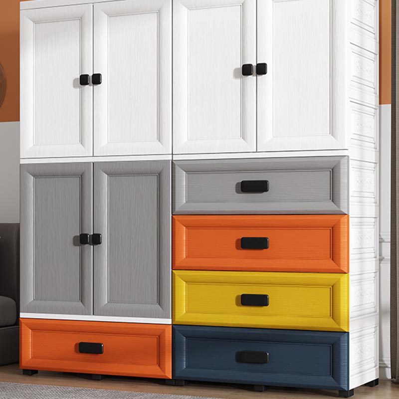 Modern Style Bathroom Wardrobe Plastic Wardrobe Closet with Legs Clearhalo 'Armoires & Wardrobes' 'armoires_wardrobes' 'Bedroom Furniture' 'furn' 'furn_armoires_wardrobes' 'Furniture' 5900110