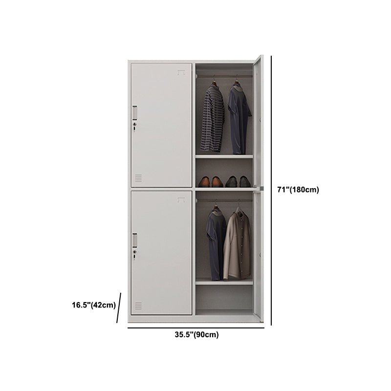 Contemporary Hinged Wardrobe Cabinet Steel Wardrobe Closet for Home