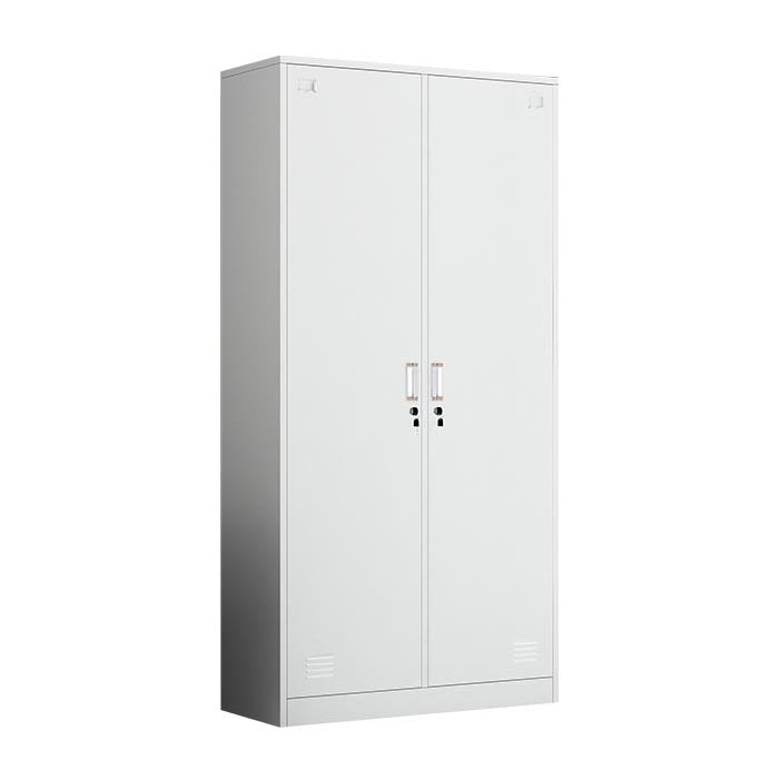 White Steel Wardrobe Armoire Contemporary Hinged Wardrobe Cabinet 2 Clearhalo 'Armoires & Wardrobes' 'armoires_wardrobes' 'Bedroom Furniture' 'furn' 'furn_armoires_wardrobes' 'Furniture' 5900189