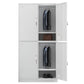 White Steel Wardrobe Armoire Contemporary Hinged Wardrobe Cabinet 4 Clearhalo 'Armoires & Wardrobes' 'armoires_wardrobes' 'Bedroom Furniture' 'furn' 'furn_armoires_wardrobes' 'Furniture' 5900192