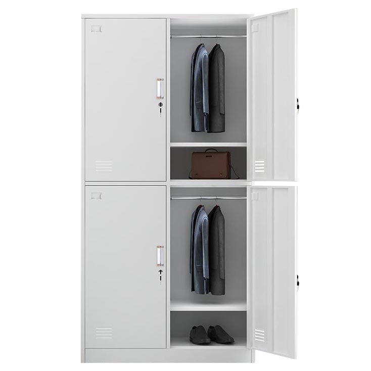 White Steel Wardrobe Armoire Contemporary Hinged Wardrobe Cabinet 4 Clearhalo 'Armoires & Wardrobes' 'armoires_wardrobes' 'Bedroom Furniture' 'furn' 'furn_armoires_wardrobes' 'Furniture' 5900192
