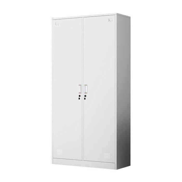 White Steel Wardrobe Armoire Contemporary Hinged Wardrobe Cabinet Clearhalo 'Armoires & Wardrobes' 'armoires_wardrobes' 'Bedroom Furniture' 'furn' 'furn_armoires_wardrobes' 'Furniture' 5900196