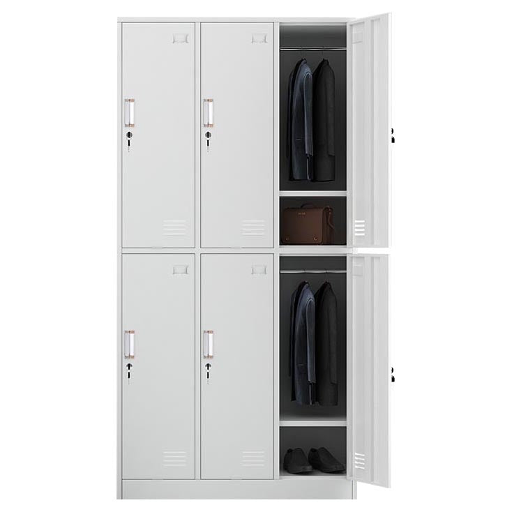 White Steel Wardrobe Armoire Contemporary Hinged Wardrobe Cabinet 6 Clearhalo 'Armoires & Wardrobes' 'armoires_wardrobes' 'Bedroom Furniture' 'furn' 'furn_armoires_wardrobes' 'Furniture' 5900197