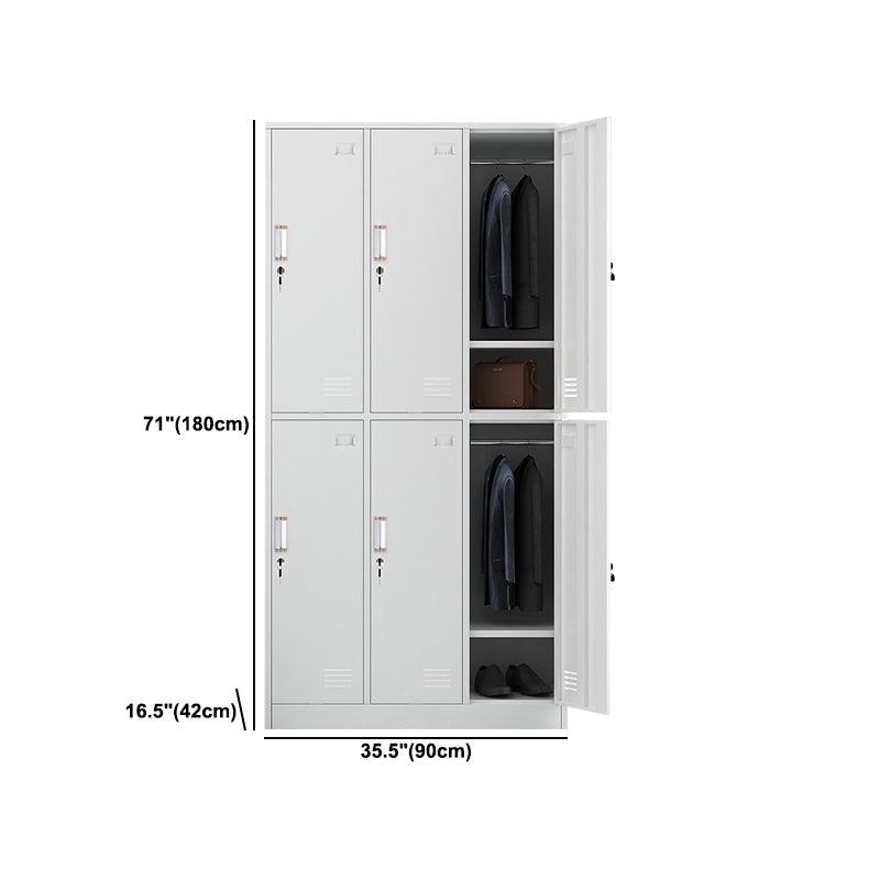 White Steel Wardrobe Armoire Contemporary Hinged Wardrobe Cabinet Clearhalo 'Armoires & Wardrobes' 'armoires_wardrobes' 'Bedroom Furniture' 'furn' 'furn_armoires_wardrobes' 'Furniture' 5900214