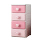Contemporary Wardrobe Cabinet With Drawer Plastic Storage Cabinet 11.8"L x 15"W x 25.6"H White-Pink Clearhalo 'Armoires & Wardrobes' 'armoires_wardrobes' 'Bedroom Furniture' 'furn' 'furn_armoires_wardrobes' 'Furniture' 5900251